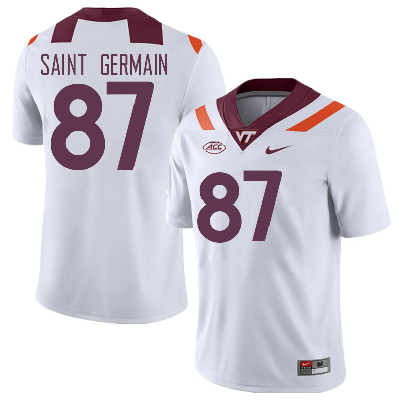 Men #87 Harrison Saint Germain Virginia Tech Hokies College Football Jerseys Stitched Sale-White